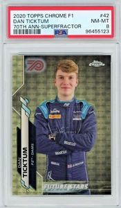 2020 Topps Chrome Sapphire F1 Dan Ticktum #42 70th Anniv SuperFractor PSA 8 - Picture 1 of 2