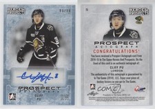 2014-15 ITG Heroes and Prospects Prospect Auto Blue /80 Cliff Pu #15 Auto