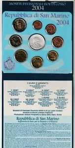 SAINT MARIN - Coffret B.U. Officiel 2004 - série 9 monnaies FDC avec la 5 E Argt - Imagen 1 de 2