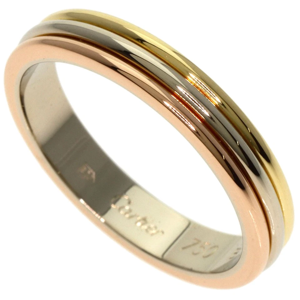 CARTIER три цвета # 58 кольцо K18 желтое золото K18 белое золото унисекс [б/у] - Изображение 1 из 4