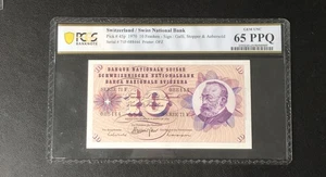 Suiza 1970 Banco Nacional Suizo 10 Francos Pick #45p PCGS 65 PPQ Raro #444 - Imagen 1 de 2