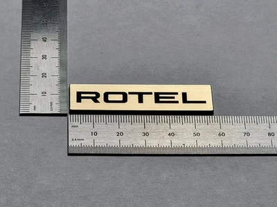 Tocadiscos Rotel, receptor, emblema con logotipo de insignia de equipo - oro cepillado Foto 1 de 3
