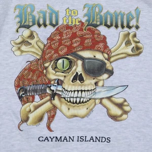 Camicia Vintage Bad To The Bone Isole Cayman Muscolo Senza Maniche Grigio Chiaro XXL - Foto 1 di 5
