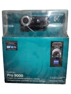 Logitech QuickCam Pro 9000 Webcam Schwarz Kabelgebunden HD Video Anrufe - Bild 1 von 4