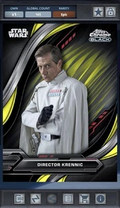 Star Wars Card Trader Cromo Negro 2024 Amarillo Lazer Epic - Director Krennic - Imagen 1 de 1