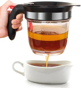 Fettabscheider mit Bodenabscheider, 4 Tassen Soßenabscheider zum Kochen mit Öl St - Bild 1 von 9