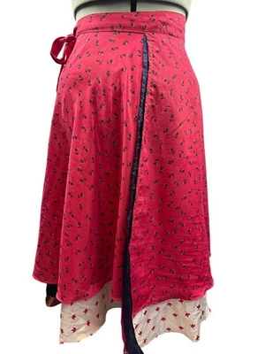 Falda envolvente asimétrica con estampado floral bohemio para mujer talla M Foto 1 de 4