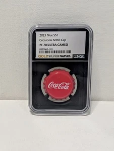 2023 Niue 1 $ Coca-Cola Bottle Cap Coin NGC PF 70 Ultra Cameo Graded Pop Art - Bild 1 von 2