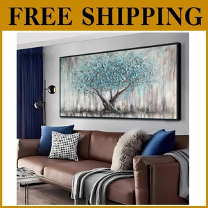 Blue Tree of Life Wall Art 58"x29" - Abstract Canvas - Picture 1 of 11
