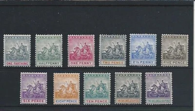JUEGO DE ONCE BARBADOS 1892-1903 COMO NUEVO SG 105/115 CAT 250€ Foto 1 de 2