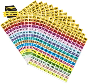 2400Pcs Garage Sale Stickers,1/2"×3/4" Yard Sales Price Stickers, Rectangle Prep - Picture 1 of 7