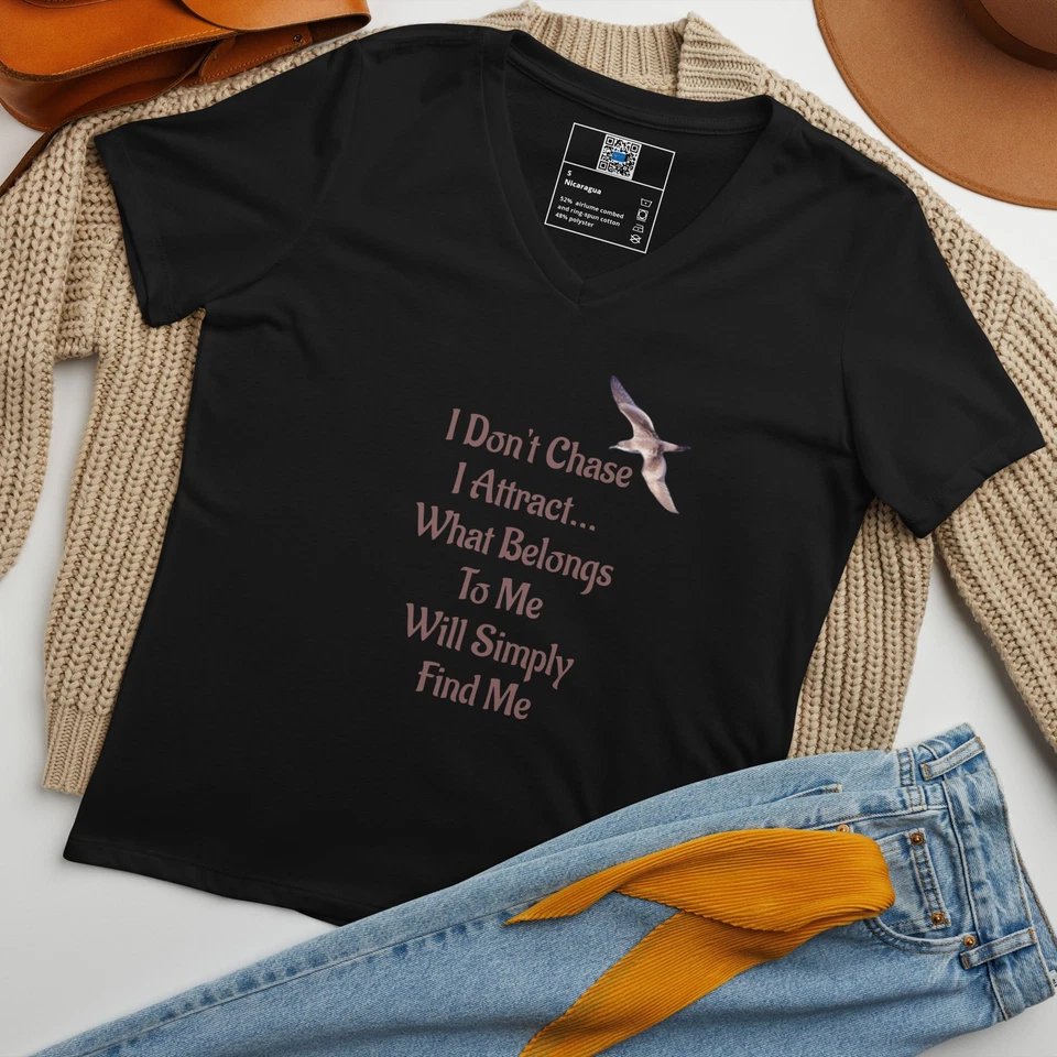 Camiseta relajada cuello en V para mujer Foto 1 de 1