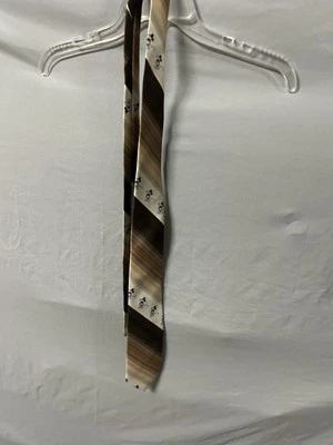 Corbata vintage Disney Mickey Mouse de Cervantes rayas diagonales marrón años 70’s Foto 1 de 3