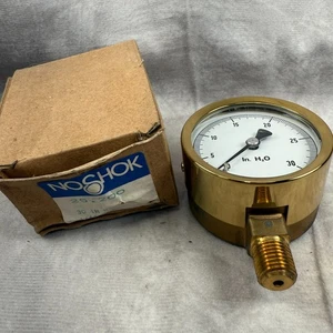 NOSHOK 25.200 Messing Manometer 30 in H2O 1/4" NPT - Made in W. Germany NOS - Bild 1 von 12