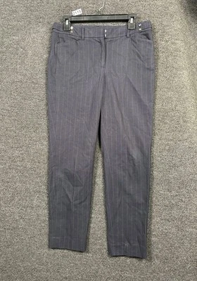 Pantalones al tobillo ajustados White House Black Market para mujer talla 4 gris azul a rayas  Foto 1 de 4