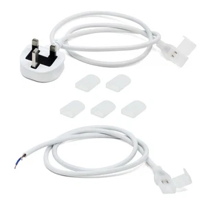 3 Pin UK Plug / Hard-Wire Cable & End Cap for LED AC COB Strip Light – 10cm Cut - Picture 1 of 6