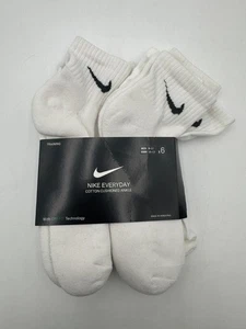 Nike Everyday Calze Imbottite alla Caviglia Bianche Confezione da 6 Grandi - Foto 1 di 4