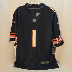 Maglia Justin Fields Chicago Bears Nike NFL #1 taglia XL blu arancione autentica nuova con etichette - Foto 1 di 8