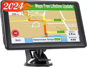 Car Truck GPS Navigation 7 Inch Touch Screen 2024 Maps Spoken Direction FreeShip - Picture 1 of 7