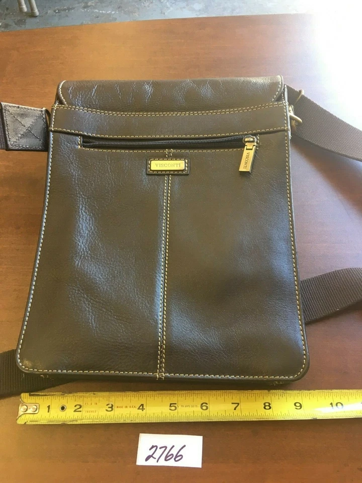 VISCONTI BROWN LEATHER BAG NEW W/O TAGS - Image 1 of 1