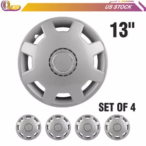 4X 13" Wheel Hub Caps Silver For R13 Tires Rim All Makes Models Wheel Cover Kit - Picture 1 of 9