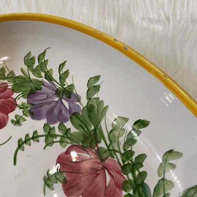 Floral Platter Hand Decorated Made in Italy 16" x 11" - Image 1 of 4