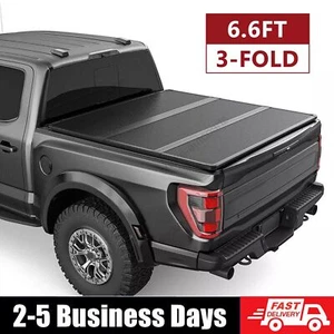 6.6FT Hard Tri-Fold Tonneau Cover for 07-24 Chevrolet Silverado 1500 07-19 2500 - Picture 1 of 9