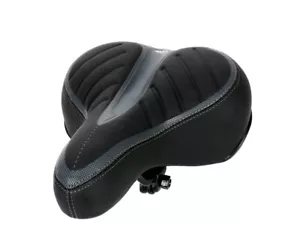 Fahrradsattel gefedert Damen Herren Fahrradsitz breit Sattel gepolstert schwarz - Bild 1 von 5
