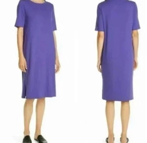Authentic Eileen Fisher Fine Tencel Jersey Round Neck C/L Dress ~ Size 1X ~ NWT - Picture 1 of 4