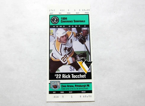 1994 NHL Pittsburgh Penguins Stanley Cup Conference SemiFinals Ticket Stub Cover