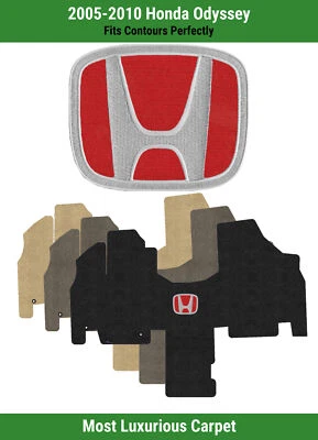 Tapete frontal Lloyd Luxe para Honda Odyssey 05-10 com logotipo Honda H vermelho sobre preto - Imagem 1 de 4