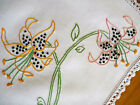Tiger Lily 'Carver' Vintage Hand Embroidered Large Doily Centre Tray Cloth
