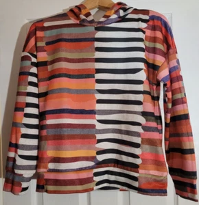 Exclusive Pullover Hoodie Womens M Oversized Multicolour Striped Vibrant - Bild 1 von 11