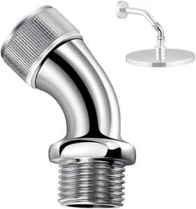 Shower Head Chrome Extension Arm Elbow Adapter 45°G1/2 Male to Female Connector - Picture 1 of 7