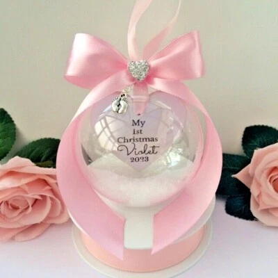 Personalisierte erste Weihnachtskugel, Baby 1. Weihnachtskugel, erste Weihnachtsdeko - Bild 1 von 4