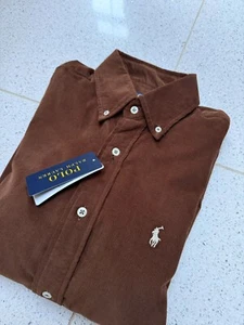 Polo Ralph Lauren Cord Shirt Brown Button Down Custom Fit Size XL - Picture 1 of 13