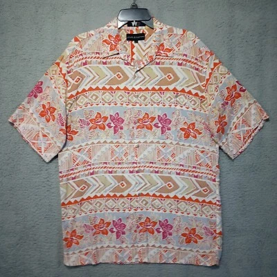 Croft & Barrow Shirt Mens VTG Hawaiian Rayon L Tall Floral Pockets Beach Aloha - Image 1 of 4