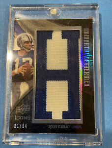 2008 Upper Deck Icons Immortal Letterman Patch #RS15 Roger Staubach No 31 of 64