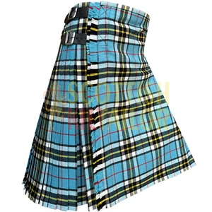 Falda escocesa escocesa Clan Thompson azul tartán para hombre talla personalizada falda escocesa tradicional - Imagen 1 de 8