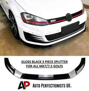 VW Golf MK7 MK7.5 R GTD GTI TSI TDI Front Splitter Spoiler Lip Body Kit 13-20 - Picture 1 of 9