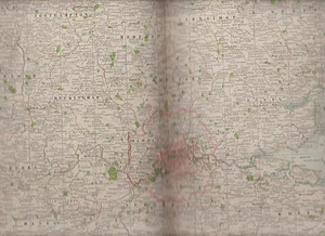 Umgebung von London England Jahrhundert Atlas 1897 antike Karte #77 11 3/4 x 16 - Bild 1 von 1