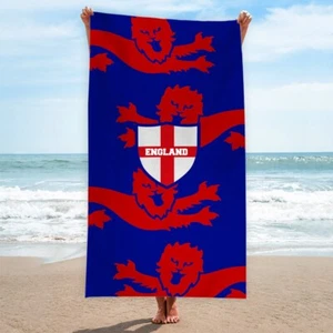 ENGLAND | Euro's | Beach Towel | Retro Football | Holiday Towel | Red Lions - Picture 1 of 9