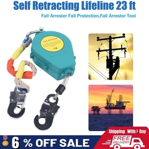 Auffanggerät selbsteinziehende Rettungsleine 330 Pfund 23 Fuß Fallschutz Sicherheit mit Haken USA - Bild 1 von 24