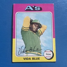 1975 Topps Baseball VIDA BLUE #510 Oakland A’s Athletics