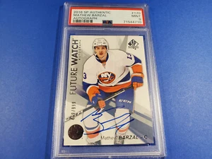 2016-17 SP AUTHENTIC MATHEW BARZAL FUTURE WATCH ROOKIE AUTO SIGNATURE MINT PSA 9 - Picture 1 of 4
