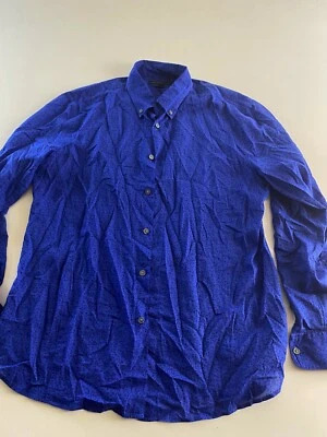 CAMISA MANGA LARGA John Varvatos Azul Brillante Floral Mediana M 15,5 x 35/36  Foto 1 de 4
