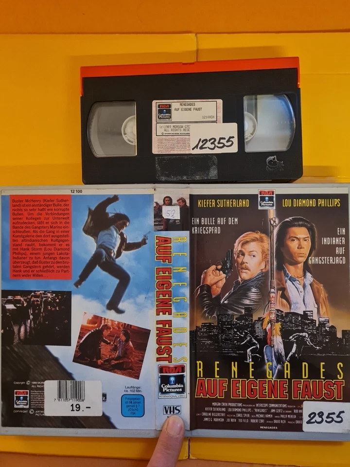 VHS RARITÄT:  RENEGADES - AUF EIGENE FAUST (1989) UNCUT (1) - Bild 1 von 1