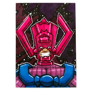 ๐ช 1 of 1! Sketch Card of Fantastic Four Avengers Secret Wars Galactus ๐ช - Picture 1 of 3
