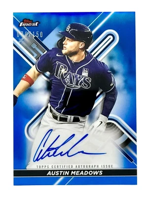 Topps Finest Blue Refractor 2022 Austin Meadows 70/150 Tampa Bay Rays Foto 1 de 2