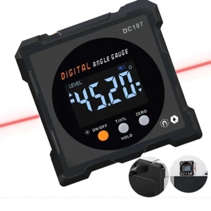 Digital Angle Finder Laser Level Gauge Inclinometer Magnetic Protractor USB LCD - Picture 1 of 14